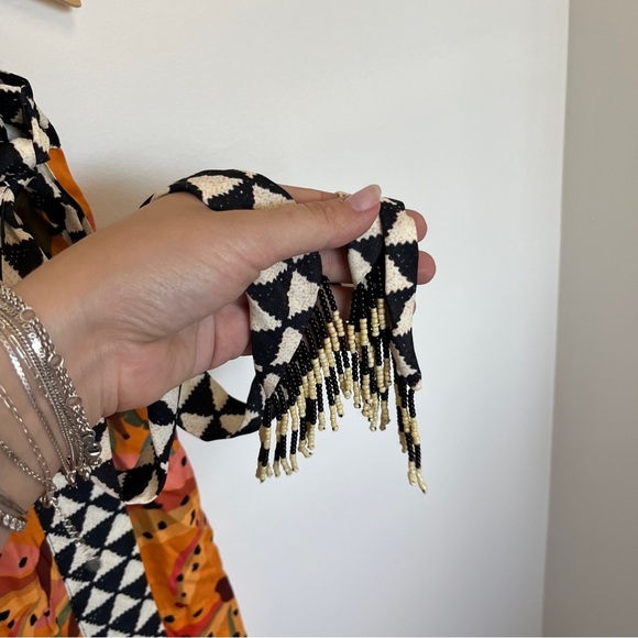 Farm Rio Contrast Wrap Midi Skirt Size Medium - Picture 4 of 6